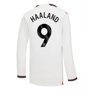 Manchester City Erling Haaland #9 Koszulka Wyjazdowych 2023-24 Długi Rękaw